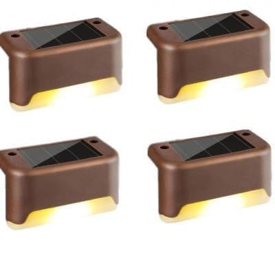 Solar Step Lights Set of 4, Waterproof Outdoor LED Solar Stair Lights for Garden, Fence, Deck, Patio, Pathway, Balcony, Wall and Landscape Lighting-image-33