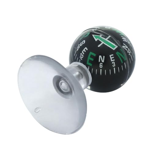 Boussole pour tableau de bord de voiture – Boussole en forme de boule en forme de boule, boussole automobile avec ventouse, ornements de tableau de bord pour...