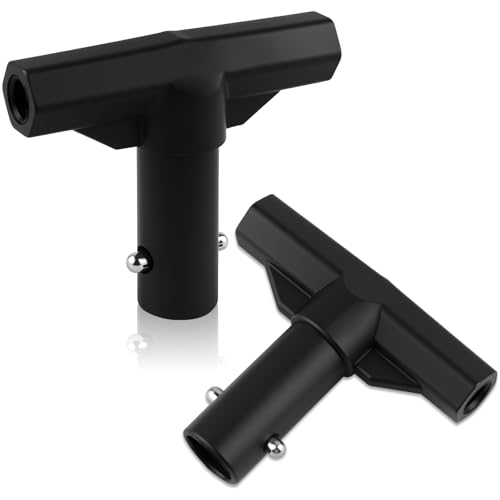 2PCS Trampoline Pole Covers T-Tube Connectors - Black T-Shaped Plastic Pole Covers for Top Pole & Net Connection, Replacement Accessories for Trampoline Safety Net