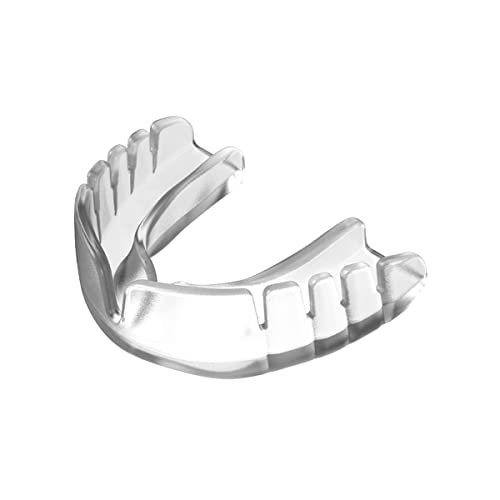 OPRO Snap-Fit Instant Fitting Adult and Youth Sports Mouthguard, Gum Shield for Football, Wrestling, Hockey, Lacrosse, Boxing and Other Contact and Combat Sports (Clear, Youth)