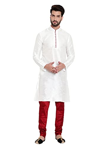 Image of HUZUR Mens Silk 6 Loop Kurta Pajama