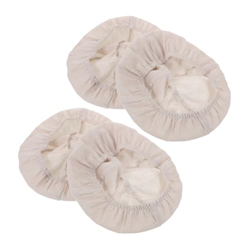 Alipis 4 Piezas Fundas Redondas para Fermentación de Masa Reutilizables de Lino y Algodón Tapas de Tela para Panadería Compatibles con Cestas de Fermentación de Pan Artesanal Suaves y