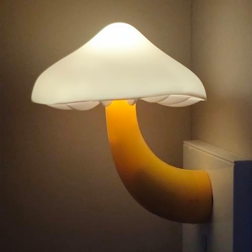 LED Mushroom Night Light Plug in Lamp, Light Sensor Night Lights ...