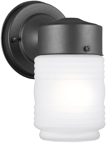 Generation Lighting 8550001EN3-12 Transitional One Light Outdoor Wall Lantern from Seagull - Outdoor Wall Collection in Black Finish,