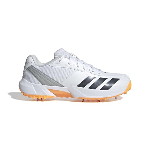 Image of adidas 22YDS Spike Cricket Shoes | Professional Metal Spike Cricket Footwear | Lightweight Grip & Stability | FTWWHT /AUON /LUTA
