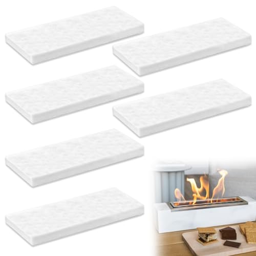 6 Pièces Laine Céramique pour Bioéthanol, 30 X 10 X 1.3 cm Laine Combustible Céramique, éponge...