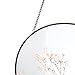 Dahey 11.8-inch Small Hanging Circle Mirror Wall Decor Gold Round Mirror with Hanging Chain for Living Room Bathroom Bedroom Dorm College Office, Black