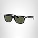 Ray-Ban Unisex RB2132 New Wayfarer Polarized Square Sunglasses, Black/Polarized Green, 55 mm