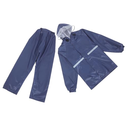FRCOLOR Impermeable para Mujer Equipo De Lluvia De La Motocicleta Pantalones De Lluvia De Motocicletas y Chaqueta Traje De Lluvia De Motocicleta con Capucha Impermeable Largo Neto Navy