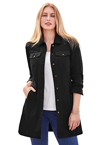 Image of Jessica London Long Denim Jacket Oversized Jean Jacket