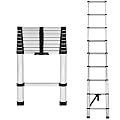 8.5FT Telescopic Ladder Foldable Telescoping Extension Ladder Loft Ladder 330lb Load EN131, 2.6M Stainless Steel Telescoping Ladder for Cleaning Gutter, Housework