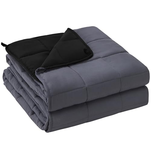 Image of yescool Weighted Blanket for Adults (35 lbs, 88 inch x 104 inch, Grey& Black) Cooling Heavy Blanket for Sleeping Perfect for 340-360 lbs, King Size Breathable Blanket with Premium Glass Bead