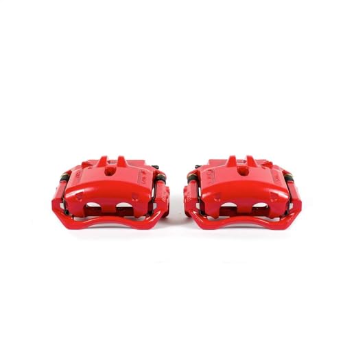 Power Stop Front S4792 Pair of High-Temp Red Powder Coated Calipers For Ford Thunderbird 2002-2005, Jaguar S-Type 2000-2005, Lincoln LS 2000-2006 [Model Specific]