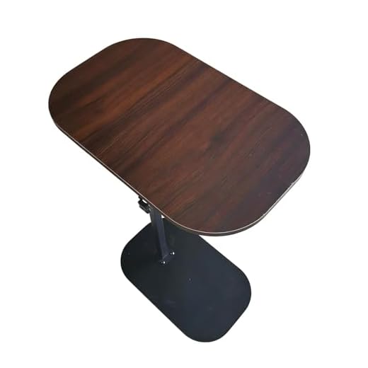 Overbed Table Tray Artificial Board Bedside Table, Lifting Bedroom Bedside Table, Thickened Tabletop can Be Rotated 360 °, Used In Bedroom, Hospitals(Brown)