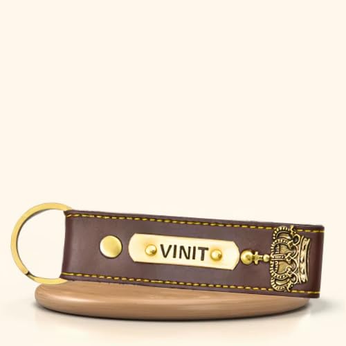 Image of Personalized Leather Keychain | Customised Leather Keychain for Men & Women | Added with Name & Charm