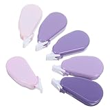 Cabilock Nastro Correttore Portatile 6 Pezzi per Studenti Nastro Correttore Gomma Compatto per Rapide Strumento di Studio per Scuola e Ufficio Facile da Trasportare Colore Viola