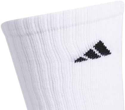 adidas Men's Athletic Cushioned Crew Socks (6 Pairs) Durable & Comfortable, White/Black, Medium - 3