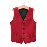 chaleco niño rojo Ocasión: el traje de esmoquin funciona para niños para asistir a bodas, ceremonias, concursos, familiares, amigos, viernes, Navidad, fiestas de Año Nuevo, uso escolar, uso diario, espectáculos y cualquier otra ocasión especial. También es un buen regalo para los niños.
