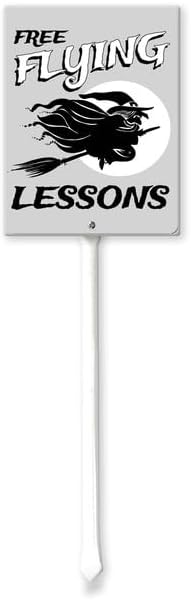Miniatura 12 de Eveokoki Halloween Yard Sign Flying Lessons Decorations Yard Signs Decorative Garden Stakes Aluminum Outdoor Lawn Signs for Halloween Party Yard