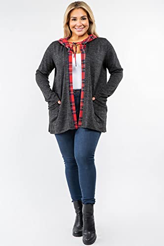 Image of Eloges Women's Multi Stripe Soft Knit Open Cardigan with Suede Elbow Patch