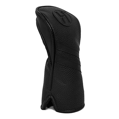 Proactive Sports Vintage Golf Club Head Covers For Hybrids| H Hybrid Headcover | Classic Leather Look | Black/Black