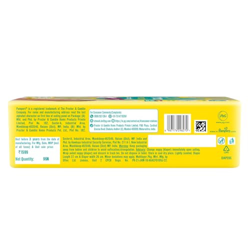 Image of Pampers Active Baby Tape Style Baby Diapers, Newborn /Extra Small (NB /XS) Size, 96 Count, Adjustable Fit with 5 star skin protection, Up to 5kg Diapers (Pack of 2)