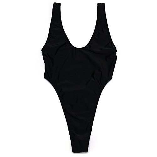 GDEER Womens One Piece Swimsuit Solid Colour Bathing Suit for Ladies Beach Wear Bikini Black