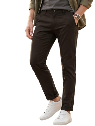 Image of Urbano Fashion Men's Cotton Light Weight Non-Stretch Slim Fit Casual Trousers
