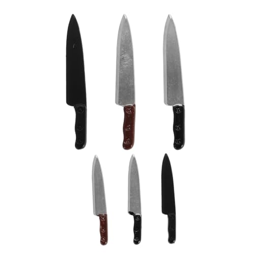 PHENOFICE 6 Pièces Outil Modèle Maison De Poupée Jouet Maison Mini Jouets Mini Cuisine Jouets Mini Accessoires De Cuisine Mini Cuisine Décoration Figurines Miniatures Couteaux De Cuisine