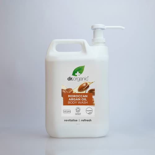 Dr Organic Moroccan Argan Oil Body Wash, 5L Refill with Free Pump, Revitalising, Natural, Vegetarian, Cruelty-Free - Image 2