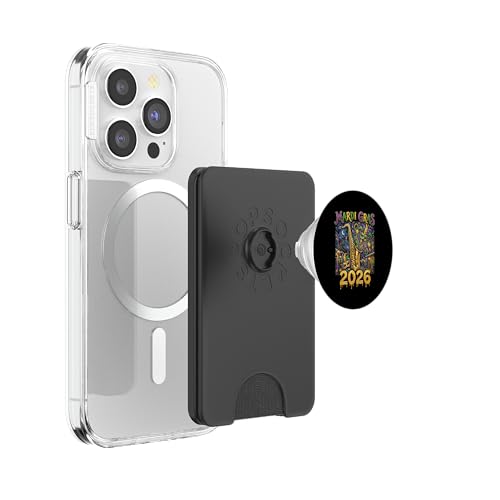 Art de Mascarade de Saxophone Jazz New Orleans de Mardi Gras 2026 PopSockets PopWallet pour MagSafe – vue 3