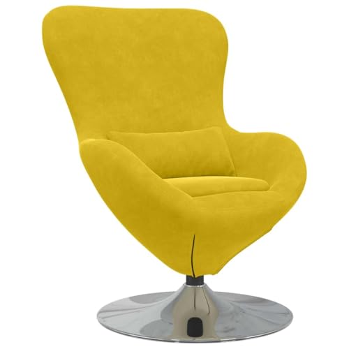 VidaXL Silla Huevo de Terciopelo Amarillo