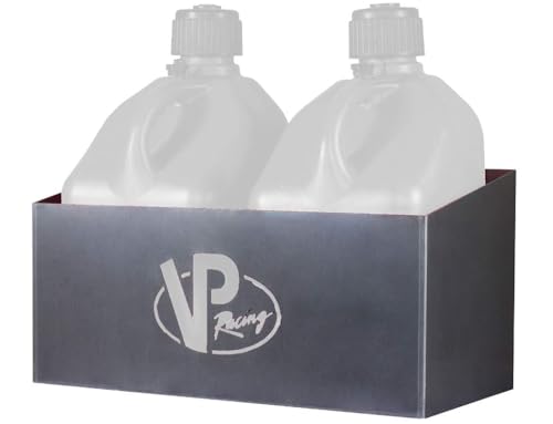 Image of VP Racing Fuels 3050 Aluminum Storage Rack for 5 Gallon Motorsport Containers. Bottomless Storage Rack Features VP Logo Cut-Out. Rack is Mountable.