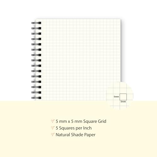 Image of PaperO A4 100 GSM Square Grid Notebook | 5mm Graph Pages | 100 Pages | Kraft Cover | 8.5 x 11 Inches | Ideal for Architects, Designers & Students (Red Grid)
