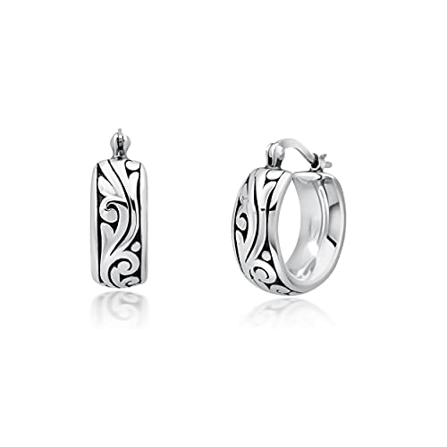 Sterling Silver Lightweight Click Top Hoop Earrings in Various Styles