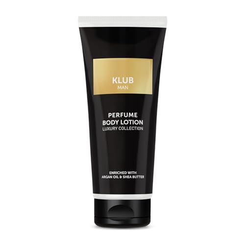KLU.B Man Body Perfume Lotion for Nourishing, Hydrating, Soft, Supple, Healthy Skin with Argan Oil and Shea Butter 200 ml