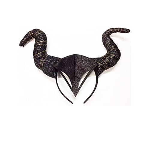Tiara Malevola Com Chifre Para Fantasia Halloween Cosplay