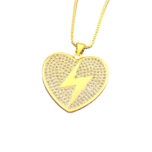Pendentif en cœur pour femmes serti de CZ éclatants sur un cuivre finement travaillé