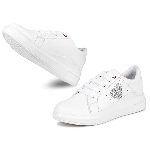 Image of Longwalk Girls Sneakers Breathable, Walking, Running Shoes (White)