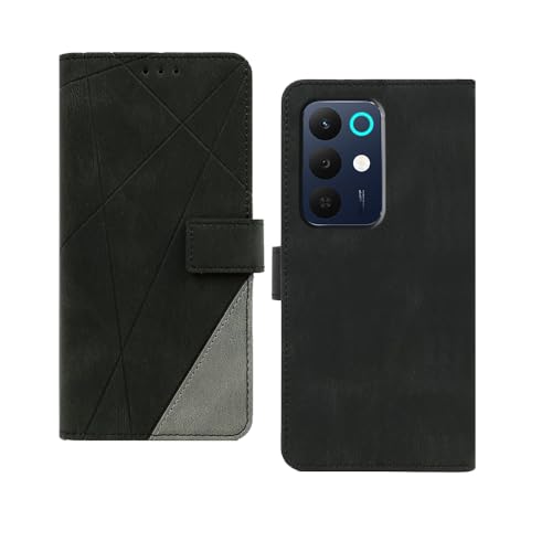 Image of amazon basics Realme 15X 5G Flip Cover | Card Pockets Wallet & Stand | Flip Cover for Realme 15X 5G (Black with Grey)