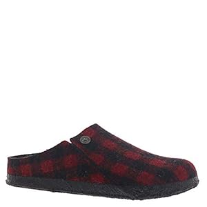 Birkenstock Zermatt Shearling Lined Narrow Slipper – Women’s Plaid Red/Natural Wool Shearling, 42.0
