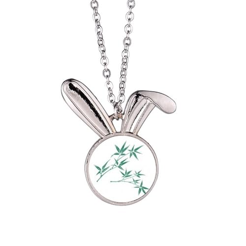 Collier lapin peinture verte idéal pour vos tenues de printemps