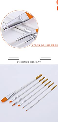 Jowoart Hot Single Item12 Pcs/Set Nylon Paint Brush Hair White Rod Multi-Function Brush Gouache Watercolor Oil Manicure Brush Set thumb #7