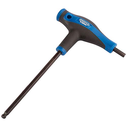 Draper 33910 Expert - Llave hexagonal con mango en T y extremo de bola, 5 mm, color azul