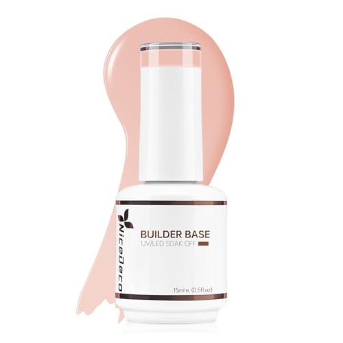 Nicedeco 8 in 1 Builder Base Gel Unghie Smalto Semipermanente Nude Gel Unghie Ricostruzione Completo - (001)15ML