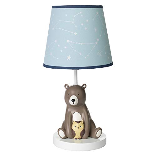 Image of Lambs & Ivy Sierra Sky Blue/Brown Bear Nursery Lamp with Shade & Bulb