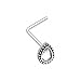 Chakra Sparkle Nose L-Shaped Stud Ring 316L Surgical Steel (Silver)