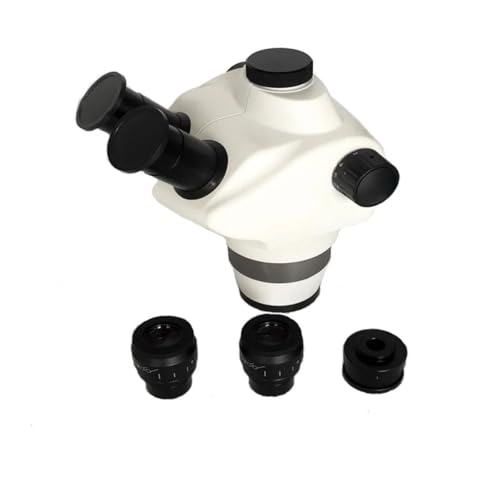 Microscope Trinocular Stereo Microscope 8X-50X Continuous Confocal Zoom Magnification Microscopio for Industrial Jewelry PCB Repair(White)