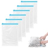 simarro 6 Pack Travel Compression Bags, Space Saver Vacuum Storage Bag, 50x35cm/19.7x13.8inch, Roll-Up Compression Packing Bags for Luggage Suitcase Backpack Travel Essentials
