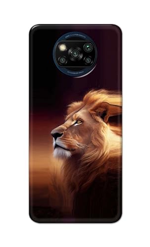 Image of PRINTFIDAA Printed Hard Back Cover Case for Mi Poco X3 | Poco X3 Pro | Poco X3 NFC Back Cover (Danger Lion) -112